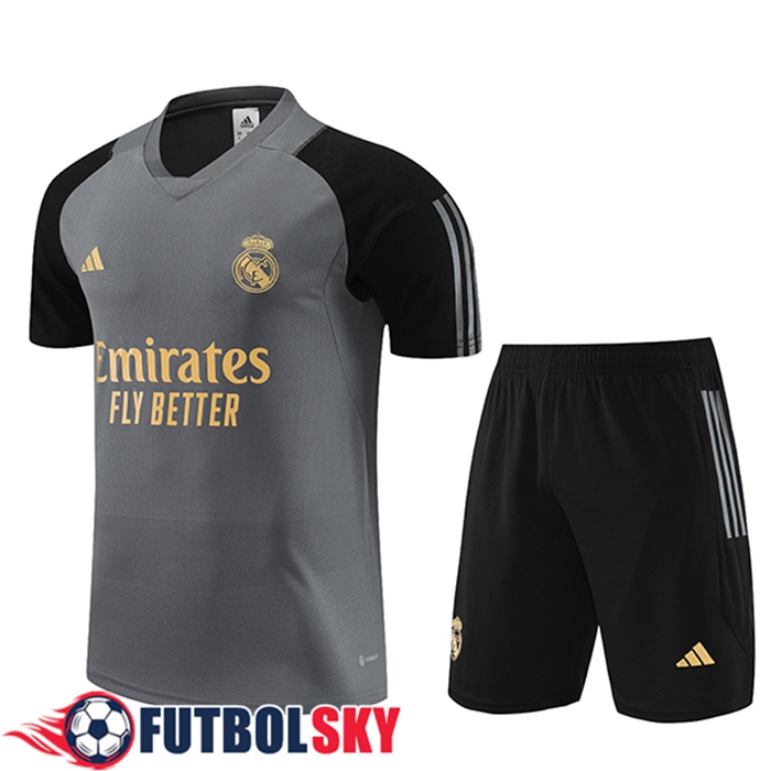 Comprar Camiseta Entrenamiento Cortos Real Madrid Gris Replicas