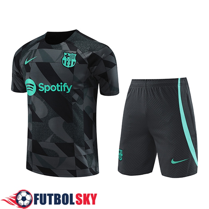 Comprar Camiseta Entrenamiento Cortos Fc Barcelona Negro Gris Verde